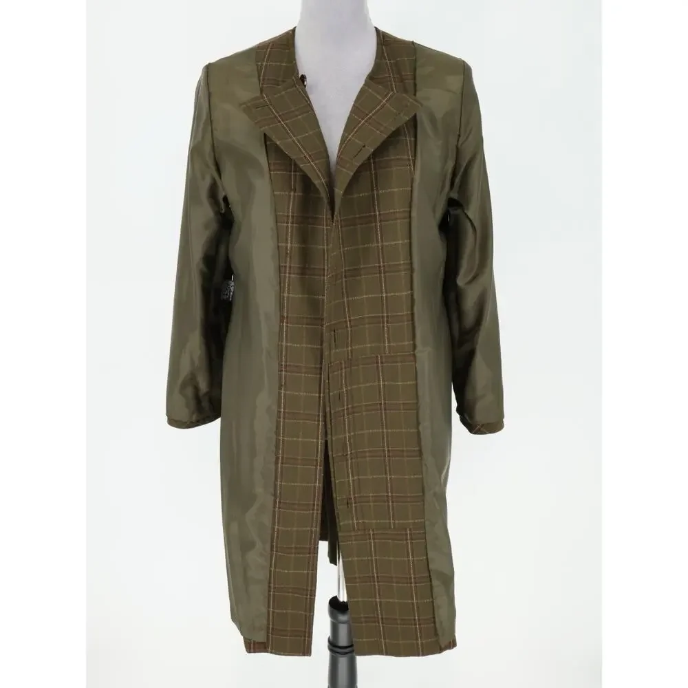 Kasper ASL Jacket Dress Petites 10P Green Plaid Tweed Pockets Lined Career Vtg - Picture 10 of 16